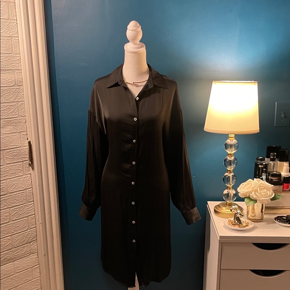 RACHAL ZOE Elegant Black Button-Down Shirt  Dress Never Worn